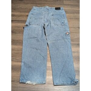 Levis L2 Carpenter Jeans Mens 34x29 Light Wash Baggy Wide Leg Distressed Y2K